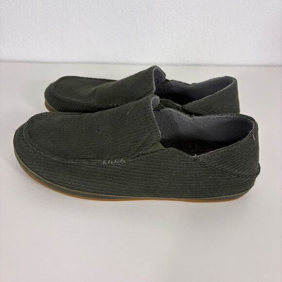 Olukai Green Ribbed Sweater Moloa 'ie Slippers Men's Size 9 - Picture 10 of 13